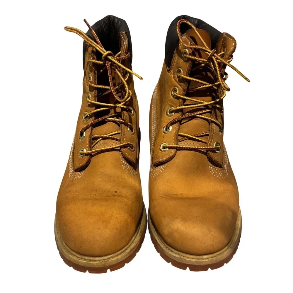 Timberland Mens Size 9 Premium Waterproof Boot Wheat Nubuck Leather 10061